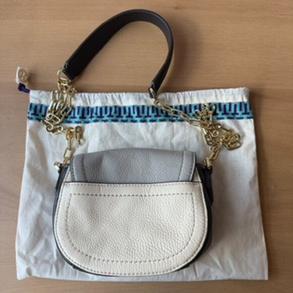 Women's Tri-Color White, Grey, Black Tory Burch Crossbody Bag with Dust Bag - Picture 12 of 16